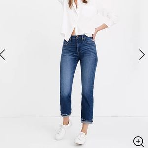 11” rise Madewell selvedge straight leg